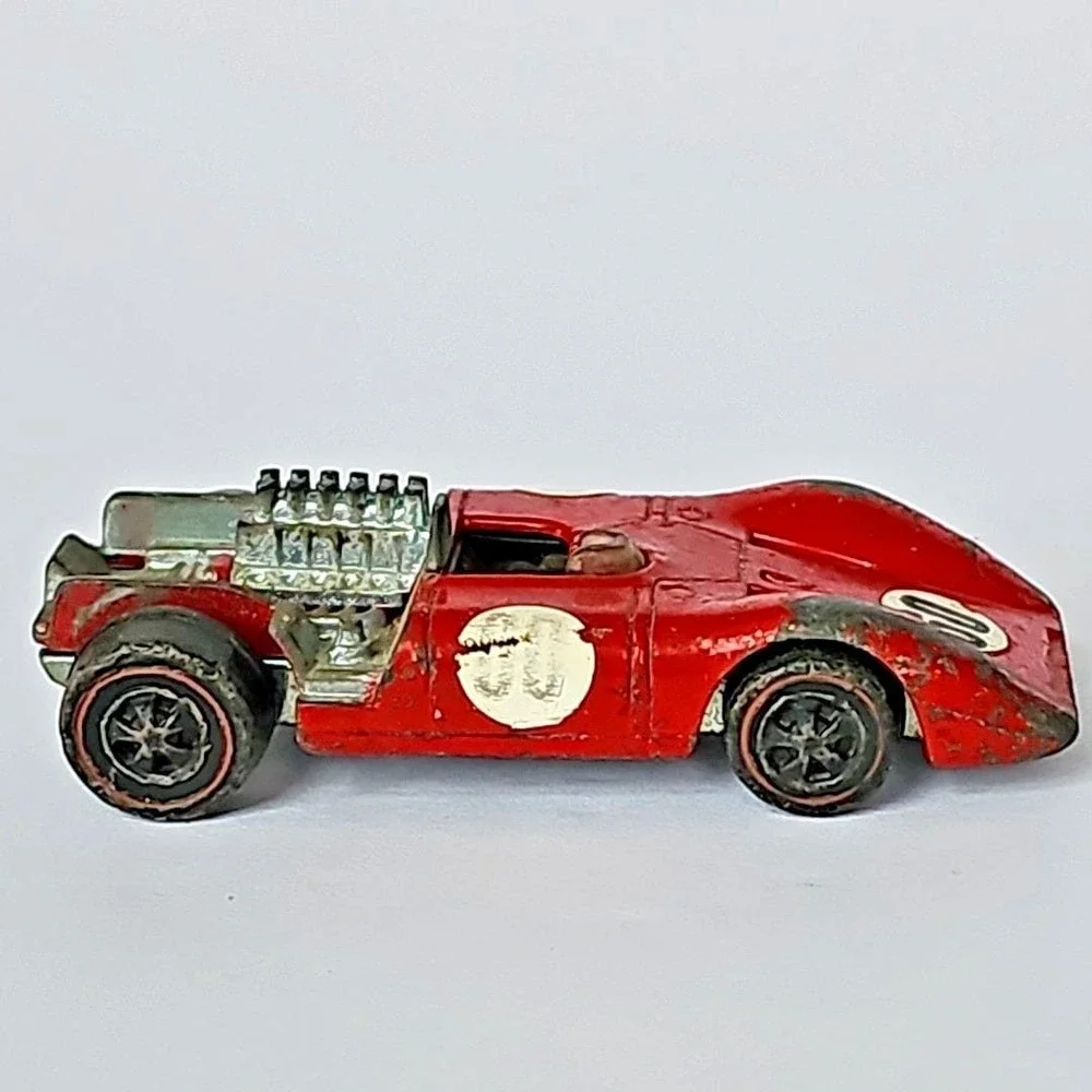 1969 Hot Wheels Ferrari‎ 312P Red Redline Diecast Car Vintage Mattel USA